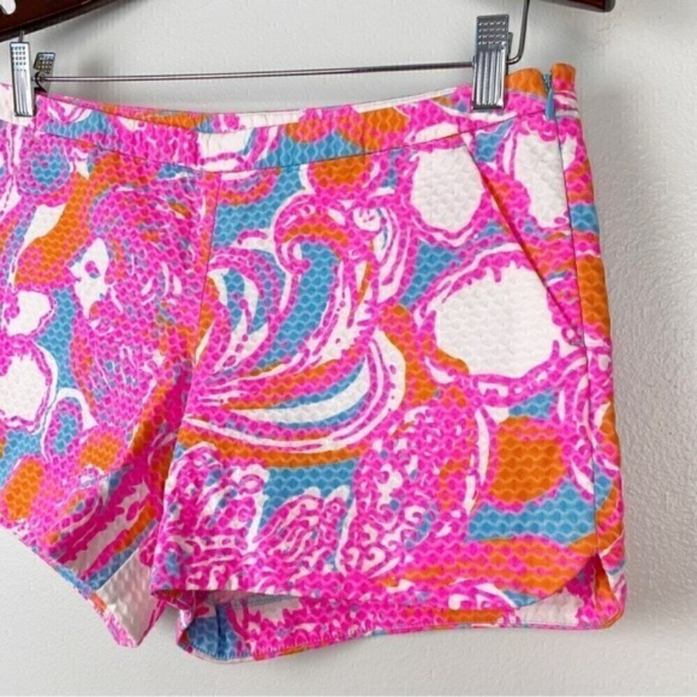 Lilly Pulitzer Adie Shorely Blue Feeling Tanked Cotton Pique Shorts Size 4 - Picture 3 of 9